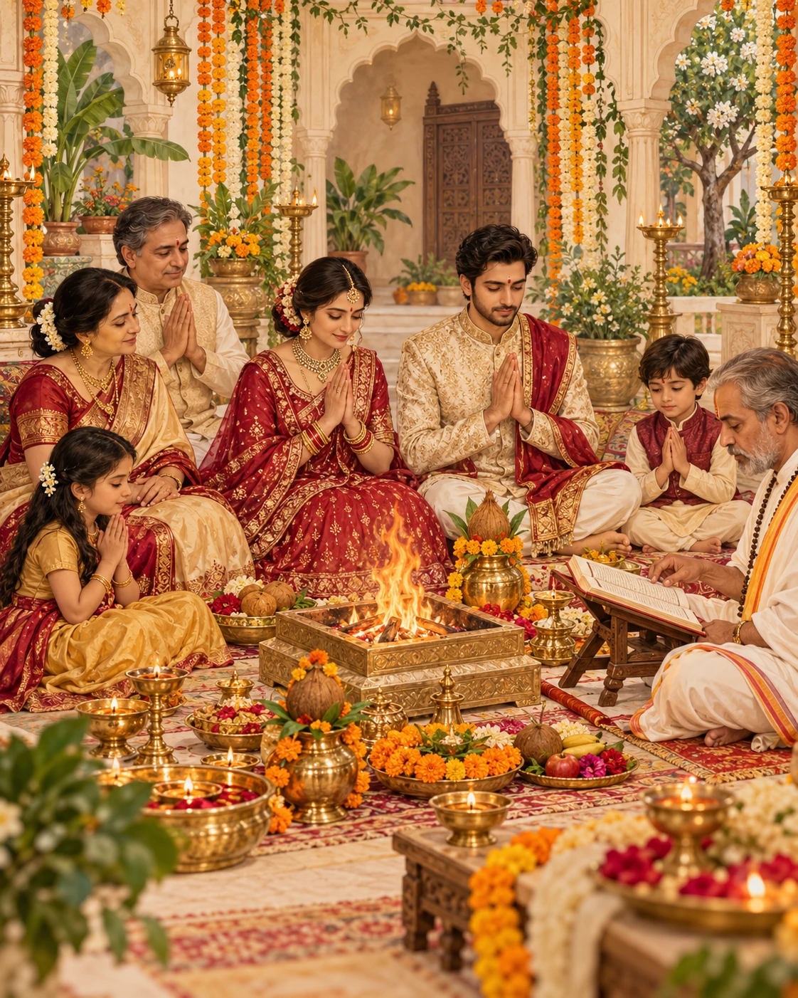 Dev Pujan & Tel Pujan illustration
