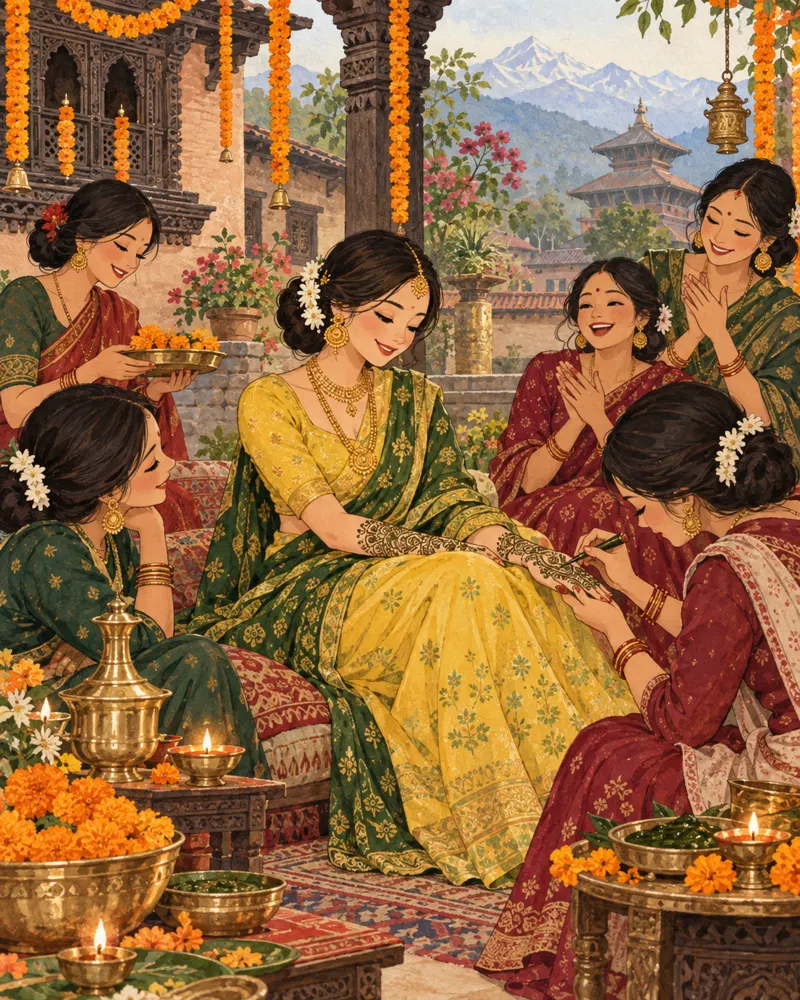 Mehendi Ceremony illustration